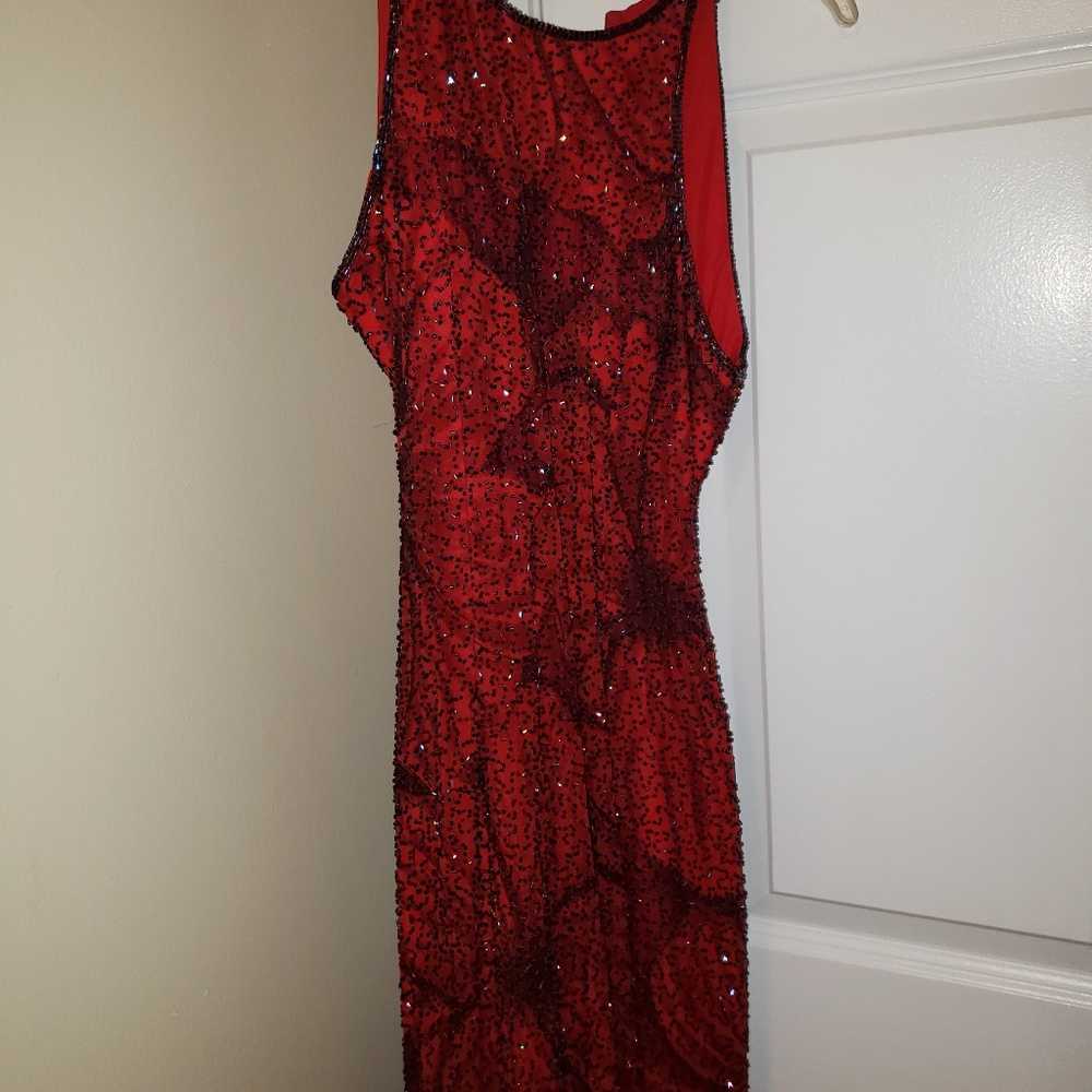 Cache Red and Black Evening Gown